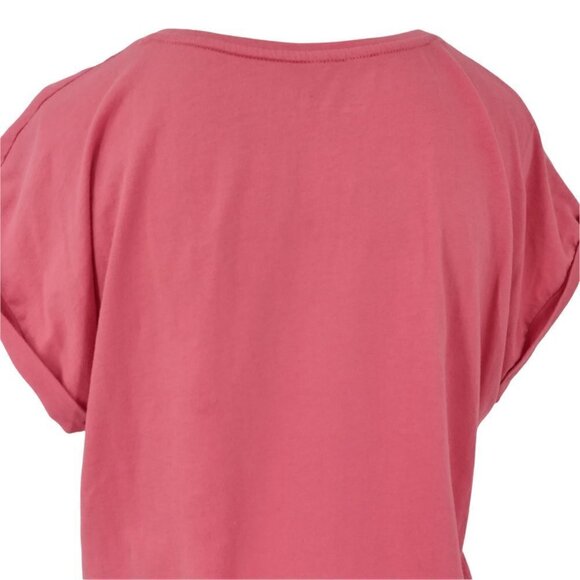 Under Armour Loose Fit Cropped Graphic T-Shirt Size S Cuffed Short Sleeve Coral - Picture 9 of 11